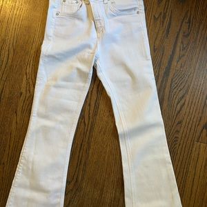 Rag and Bone white cropped flared jeans 26